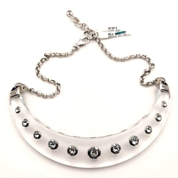 NWT Brighton On The Rocks Collar Necklace Crystal Silverplated Retired IN7892P39 - Picture 1 of 8